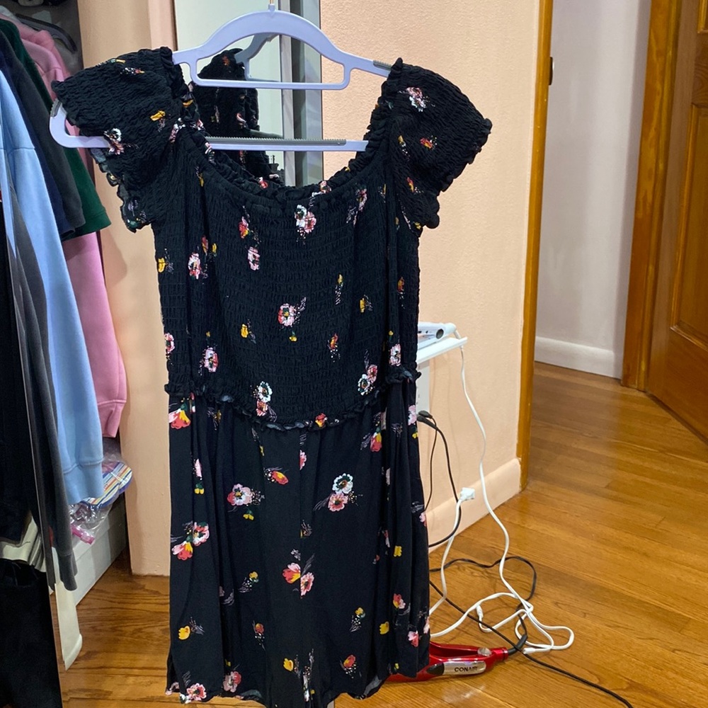 eyeshadow brand. black with flowers romper